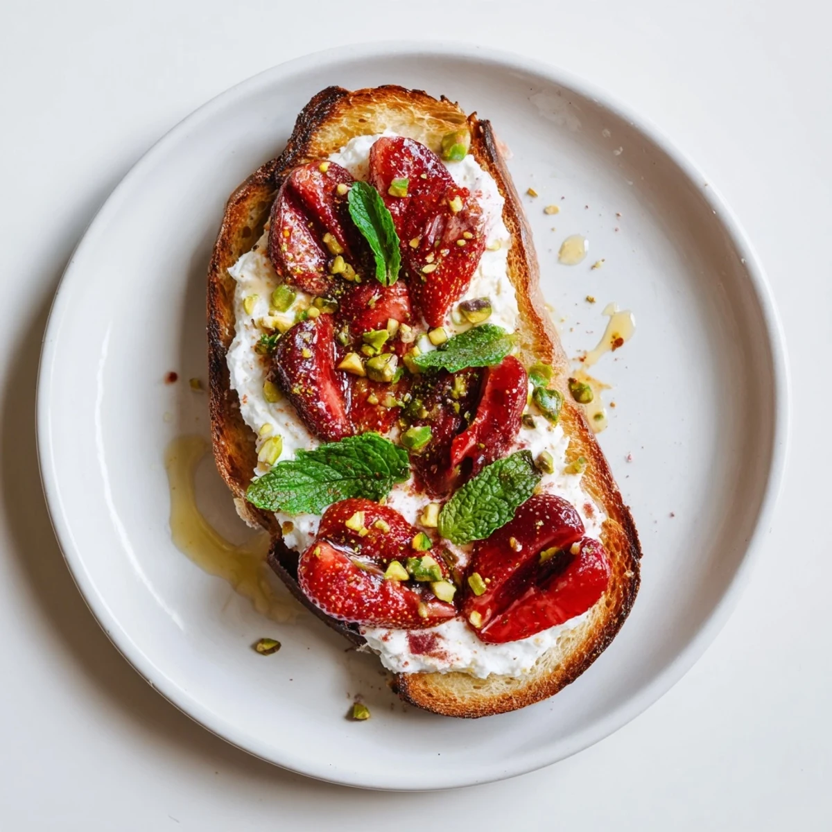 Roasted Strawberry Whipped Ricotta Toast