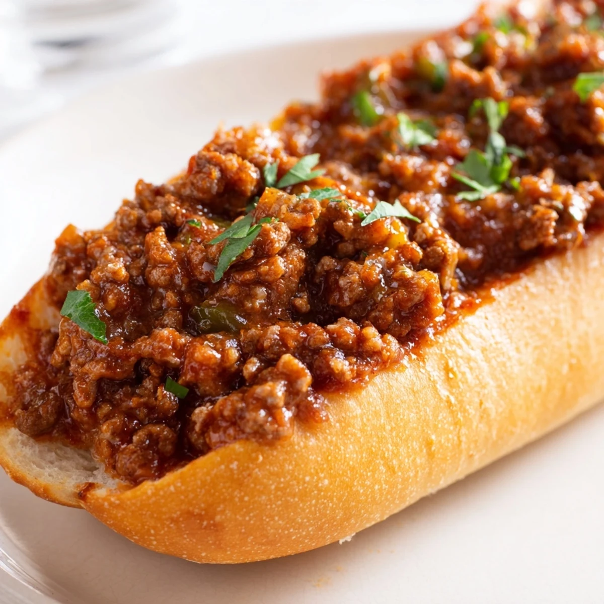 Garlic Bread Sloppy Joes with bubbling mozzarella, buttery crust, ready to share