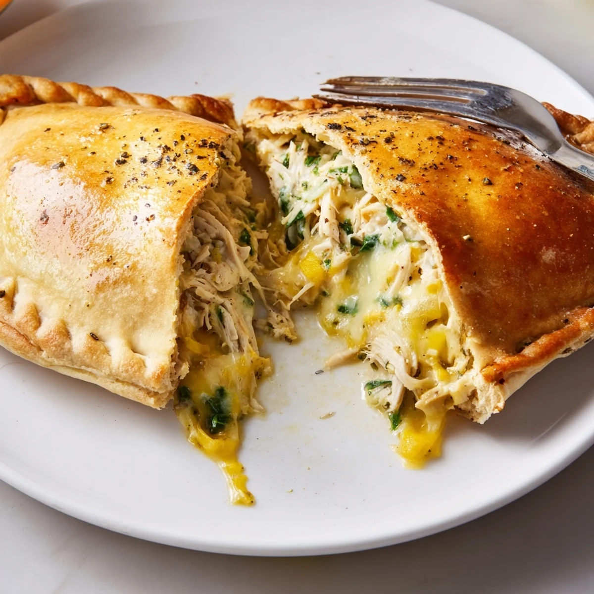 Serve Crispy Cheesy Chicken Alfredo Air Fryer Calzones warm with marinara dipping sauce