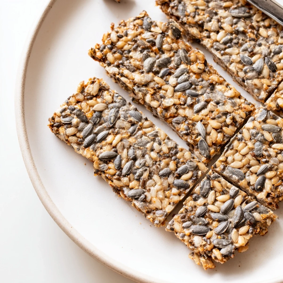 Thin baked Seed Crackers crackle under fingers, herby aroma and sea salt