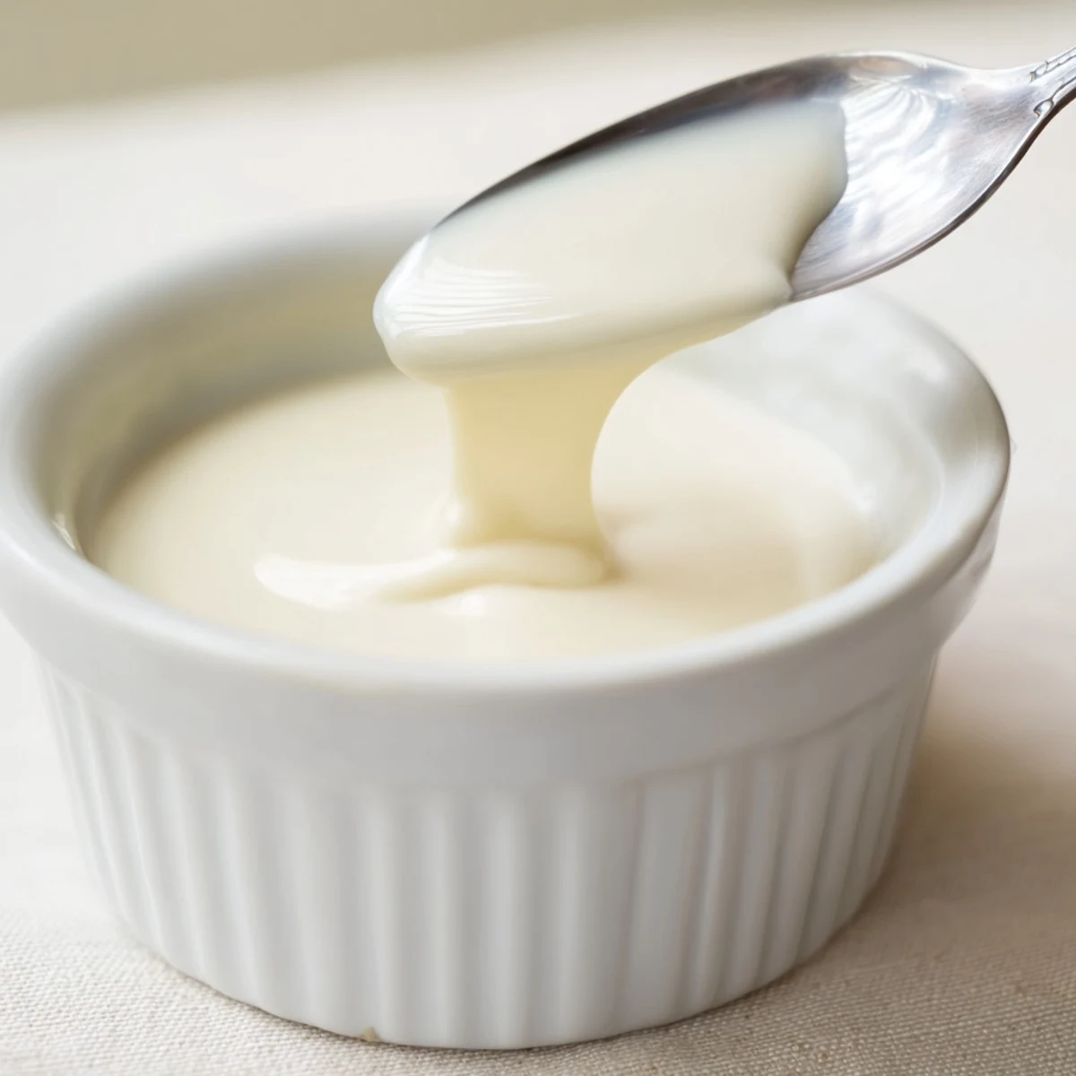 Rich condensed coconut milk simmering in a saucepan reaching perfect caramel-like thickness
