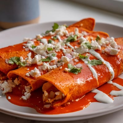 Mexican Entomatadas with Tomato Sauce